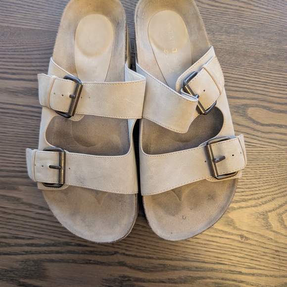 Altar'd State Serena Cream Buckle Faux Suede Platform Sandals - Picture 3 of 6